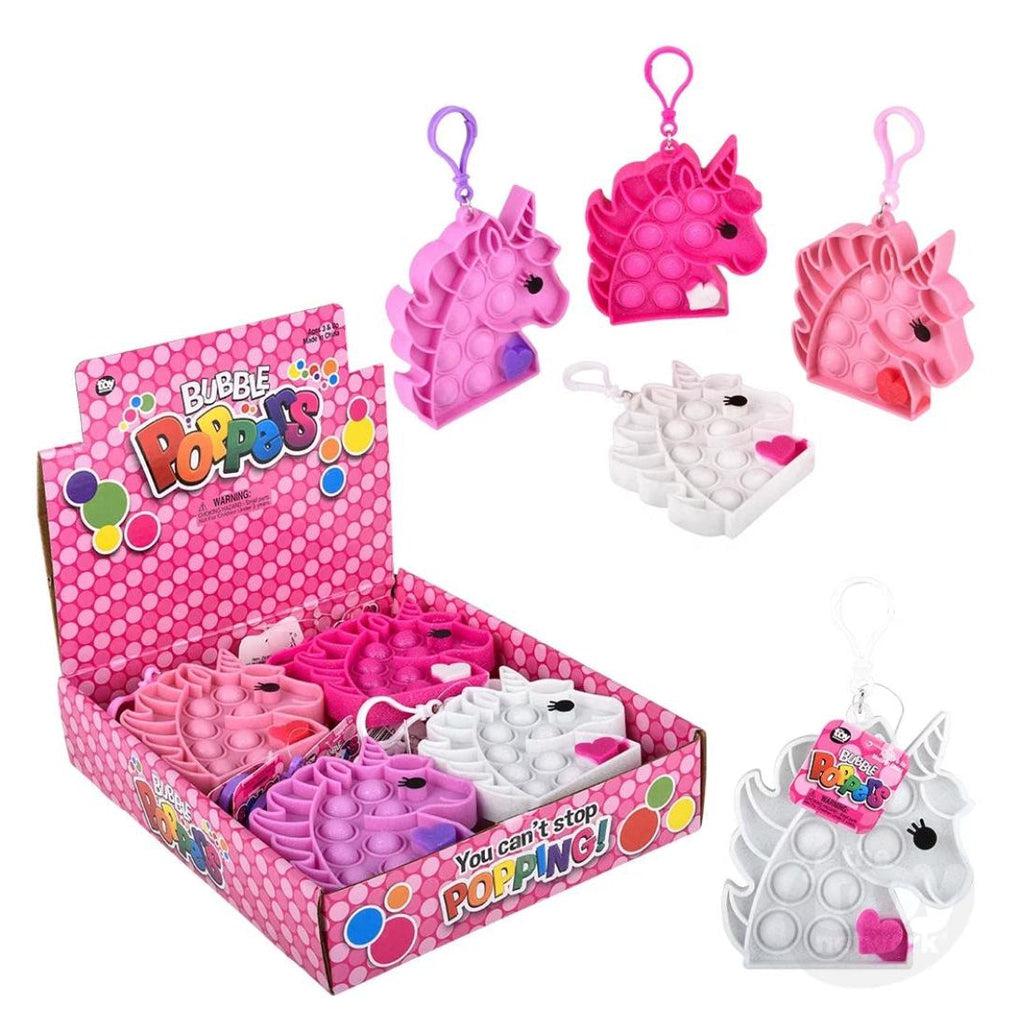 Valentine Unicorn Bubble Popper Clip Assorted-The Toy Network-The Red Balloon Toy Store
