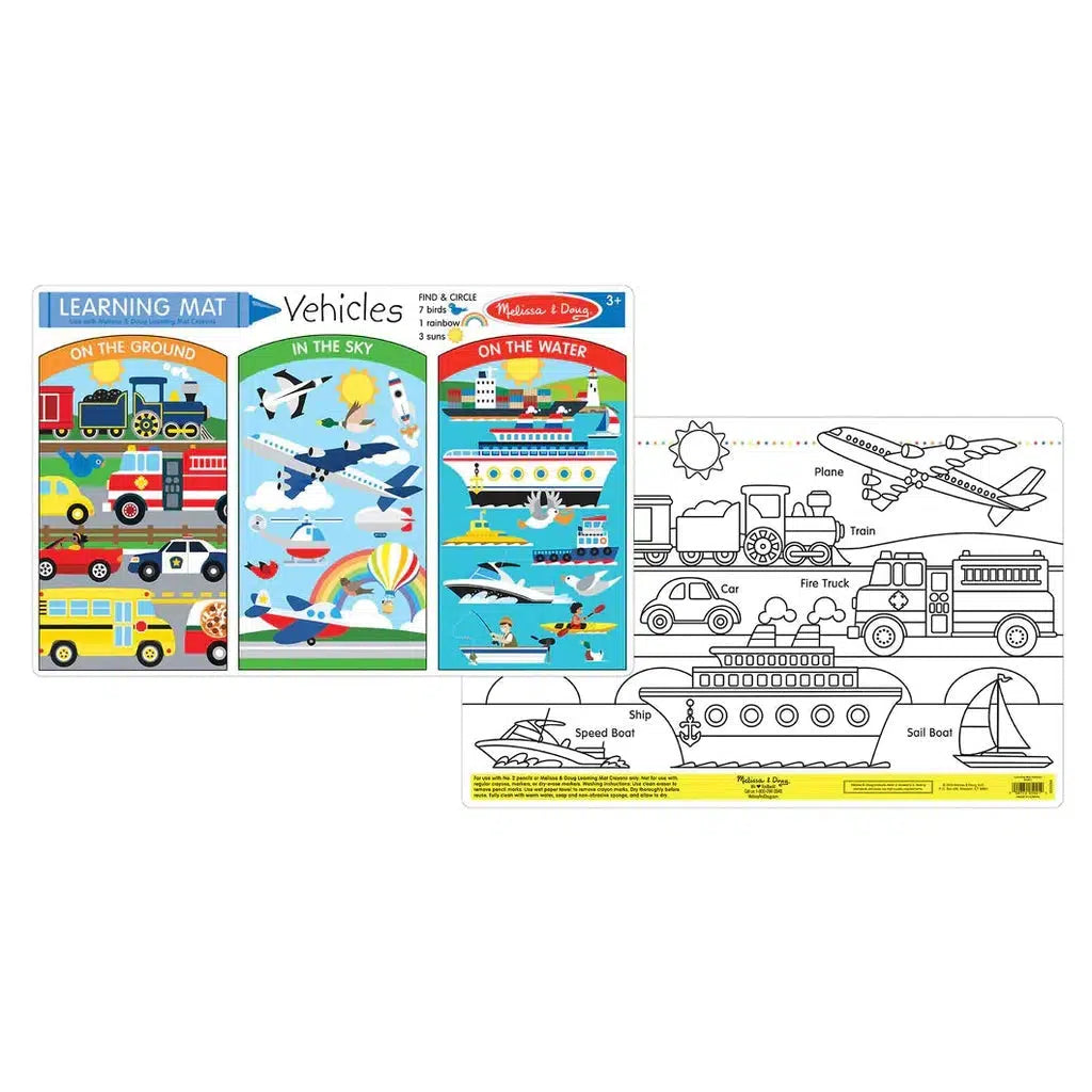 Vehicles Learning Mat-Melissa & Doug-The Red Balloon Toy Store