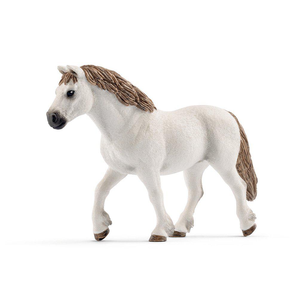 Image of the Welsh Pony Mare figurine. It is a white coated horse with a grey brown mane and tail.