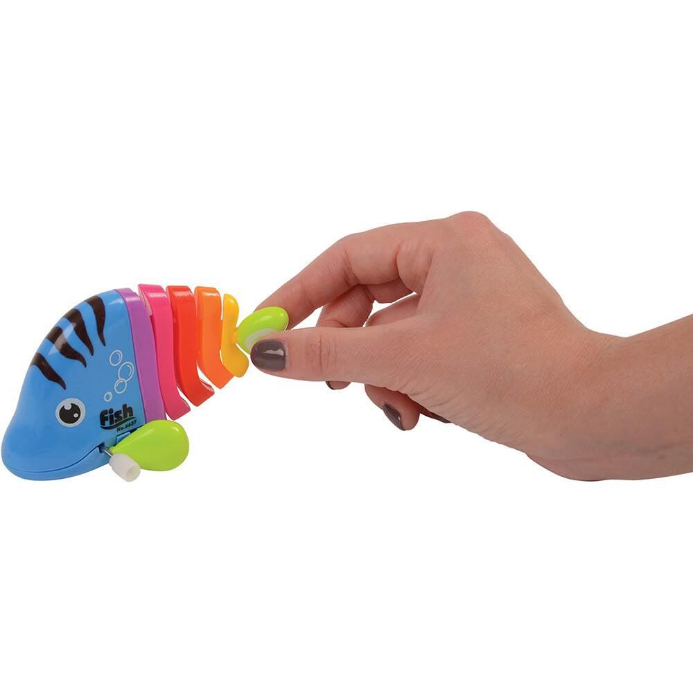 fake fish and poles US Toy Company Wind Up Rainbow Fish