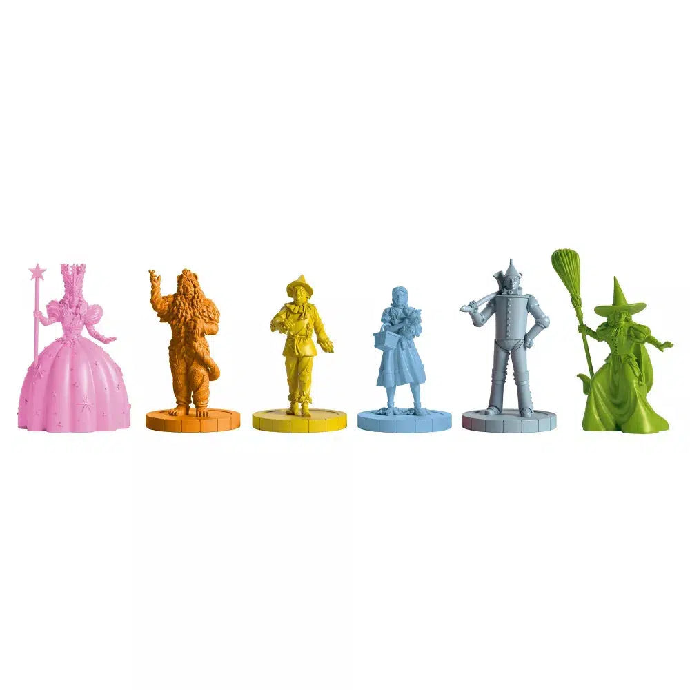 Character Miniatures | Pink Glinda, Orange Cowardly Lion, Yellow Scarecrow, Blue Dorothy, Gray Tin Man, and Green Wicked Witch of the West