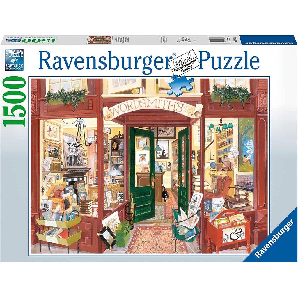 Image shows the front of the puzzle box. It gives information such as the brand name, Ravensburger, and the piece count (1500pc). In the center of the box is a picture of the completed puzzle. Puzzle description on next image.