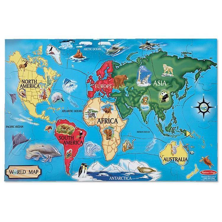 World Map Floor (33 pc)-Melissa & Doug-The Red Balloon Toy Store