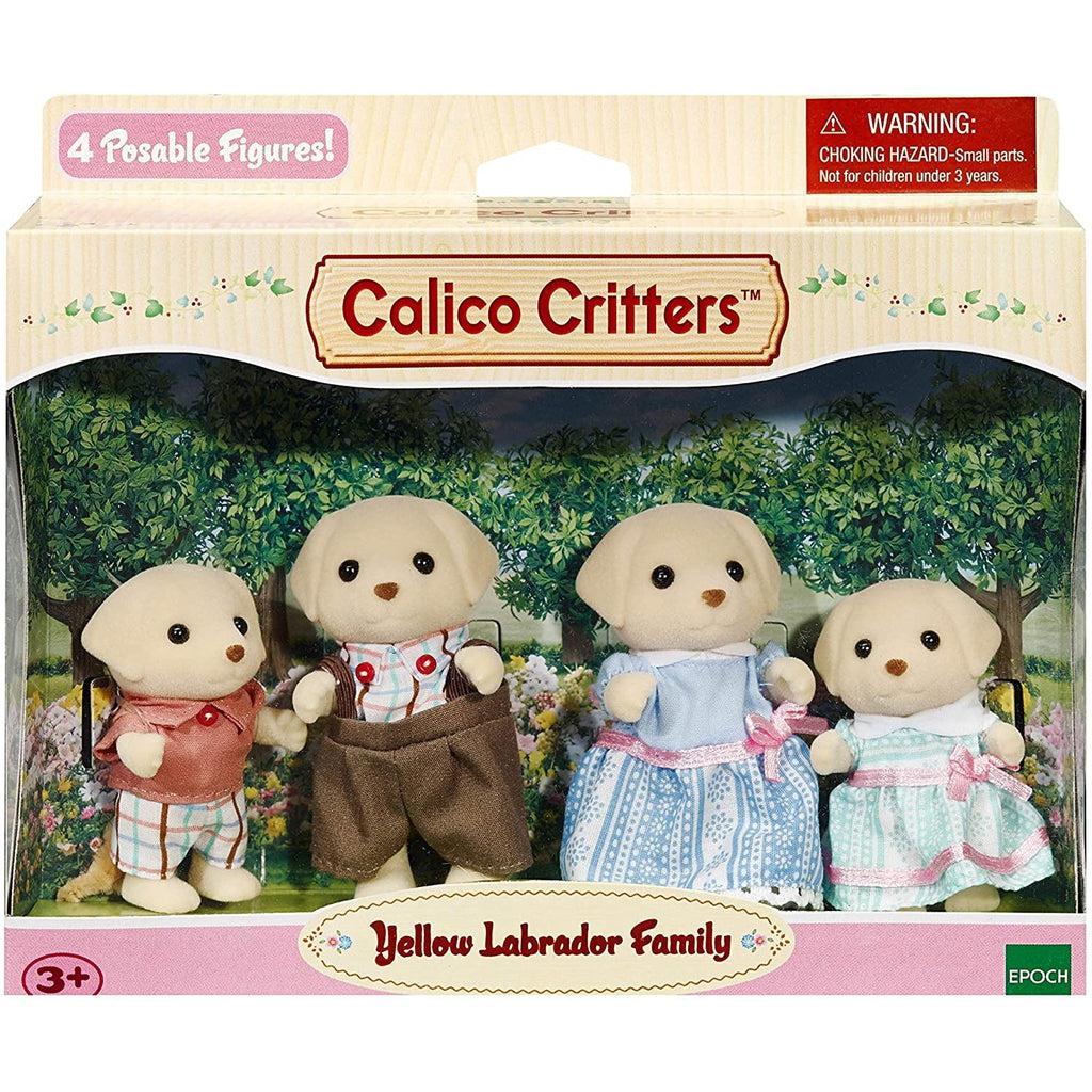 Image of the packaging for the Yellow Labrador Family. The front of the box is made of clear plastic so you can see the product inside.