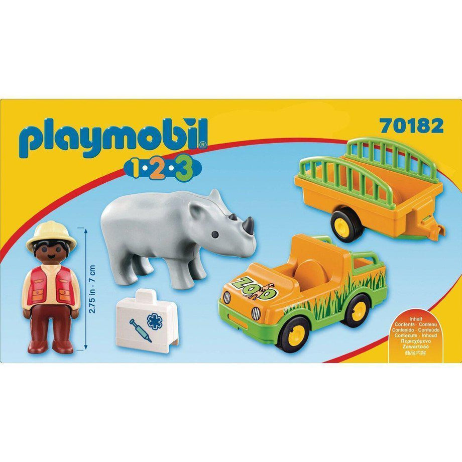 Playmobil 123 Zoo Vehicle with Rhinoceros - 70182 – The Red