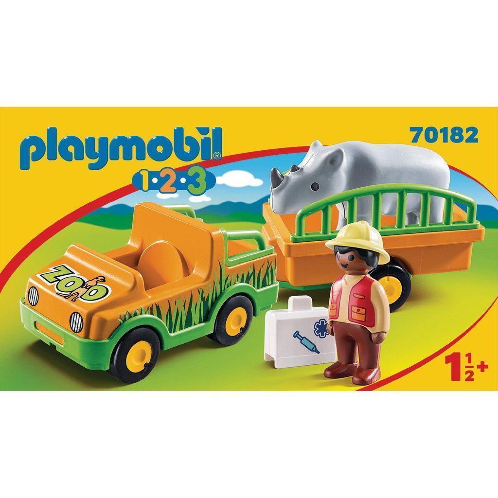 Zoo Vehicle with Rhinoceros-Playmobil-The Red Balloon Toy Store